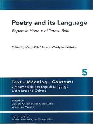 cover image of Poetry and its Language